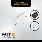 Afbeeldingen van OtterBox EU Wall Charger 20W - 1X USB-C 20W USB-PD, Cloud Dust White