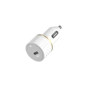 Afbeeldingen van OtterBox Car Charger Bundle USB C 18W USB PD + USB C-Lightning Cable 1M, Cloud Dust White