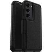 Afbeeldingen van OtterBox Strada-hoesje voor Galaxy S23, schokbestendig, valbestendig, lederen folio met kaarthouder, 3x getest volgens militaire standaard, Zwart
