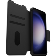 Afbeeldingen van OtterBox Strada-hoesje voor Galaxy S23, schokbestendig, valbestendig, lederen folio met kaarthouder, 3x getest volgens militaire standaard, Zwart