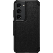 Afbeeldingen van OtterBox Strada-hoesje voor Galaxy S23, schokbestendig, valbestendig, lederen folio met kaarthouder, 3x getest volgens militaire standaard, Zwart, Geen retailverpakking