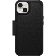 Afbeeldingen van OtterBox Strada-hoesje voor iPhone 14, schokbestendig, valbestendig, lederen folio met kaarthouder, 3x getest volgens militaire standaard, Zwart, Geen retailverpakking