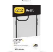Afbeeldingen van OtterBox React Series-hoesje voor iPhone 14 Pro Max, schokbestendig, valbestendig, ultradun, beschermende, getest volgens militaire standaard, Antimicrobieel, Black Crystal