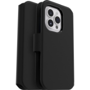 Afbeeldingen van OtterBox Strada Via Case voor iPhone 14 Pro, Schokbestendig, Valbestendig, Slank, Soft Touch Beschermende Folio Case met Kaarthouder, 2x Getest volgens Militaire Standaard, Zwart
