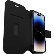Afbeeldingen van OtterBox Strada Via Case voor iPhone 14 Pro, Schokbestendig, Valbestendig, Slank, Soft Touch Beschermende Folio Case met Kaarthouder, 2x Getest volgens Militaire Standaard, Zwart