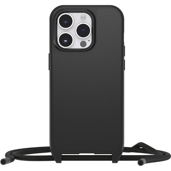 Picture of OtterBox React Necklace Case with MagSafe for iPhone 14 Pro Max, Ultra-Slim, Protective Case with Adjustable and Detachable Necklace Strap, Tested to Military Standard, Black