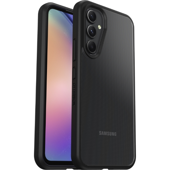 Picture of OtterBox React Case for Galaxy A54 5G, Shockproof, Drop proof, Ultra-Slim, Protective Thin Case, Tested to Military Standard, Antimicrobial Protection, Black Crystal, No Retail Packaging