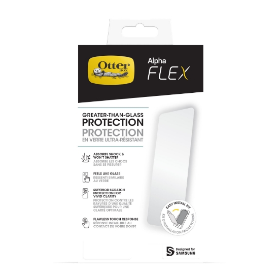 Afbeeldingen van OtterBox Alpha Flex-screenprotector voor Galaxy S23 Ultra, ultrasterke bescherming tegen scheuren en schilfers, breukvast, antimicrobiële bescherming
