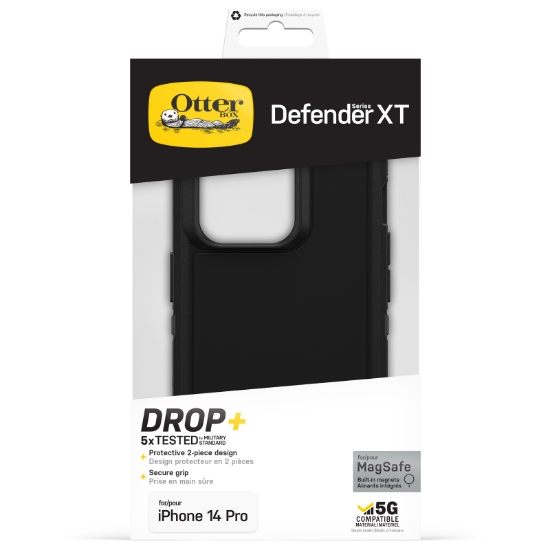 Picture of OtterBox Defender XT Case for iPhone 14 Pro with MagSafe, Shockproof, Drop proof, Ultra-Rugged, Protective Case, 5x Tested to Military Standard, Black
