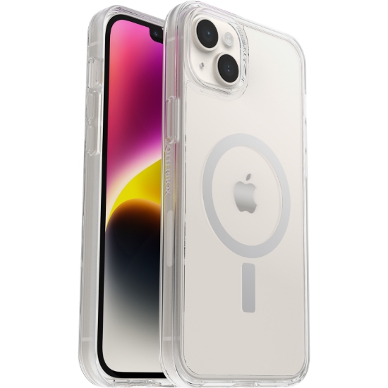 Afbeeldingen van OtterBox Symmetry+ doorzichtige hoes voor iPhone 14 Plus voor MagSafe, schokbestendig, valbestendig, dunne beschermende hoes, 3x getest volgens militaire standaard, Antimicrobieel, Clear