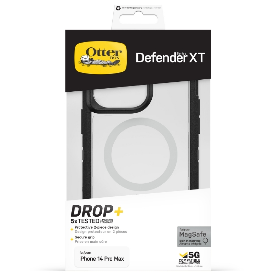 Afbeeldingen van OtterBox Defender XT-hoes voor iPhone 14 Pro Max met MagSafe, schokbestendig, valbestendig, ultrarobuust, 5x getest volgens militaire standaard, Black Crystal