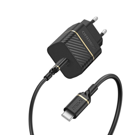 Afbeeldingen van OtterBox EU Wall Charger 20W - 1X USB-C 20W USB-PD + USB C-C Cable 1m, zwart