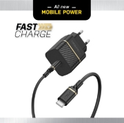 Afbeeldingen van OtterBox EU Wall Charger 20W - 1X USB-C 20W USB-PD + USB C-C Cable 1m, zwart