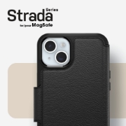 Afbeeldingen van OtterBox Strada Series Folio MagSafe voor iPhone 15 Plus, Shadow (Black)