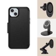 Afbeeldingen van OtterBox Strada Series Folio MagSafe voor iPhone 15 Plus, Shadow (Black)