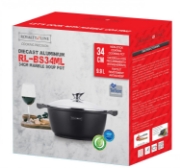 Image de Royalty Line RL-BS34M : Marmite et cocotte en marbre - 34cm Noire