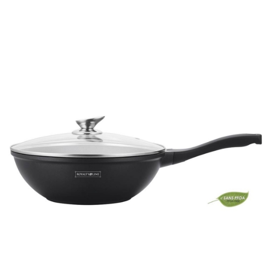 Image de Royalty Line RL-BW30M: Plaque de Cuisson au Wok avec Revêtement en Marbre - 30 cm