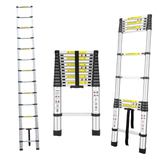 Image de Herzberg HG-5380: Echelle télescopique polyvalente en aluminium - 3.8M
