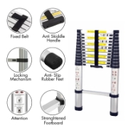 Picture of Herzberg HG-5380: Multi-Purpose Aluminum Telescopic Extension Ladder - 3.8M