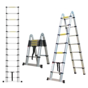 Image de Herzberg HG-5440: Echelle télescopique rétractable en aluminium - 4.4M