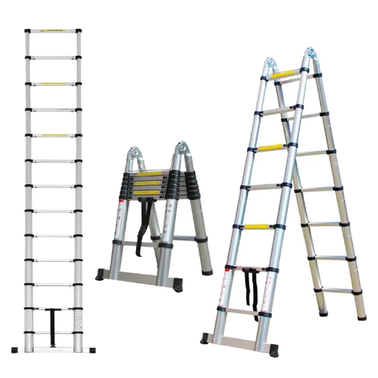Image de Herzberg HG-5440: Echelle télescopique rétractable en aluminium - 4.4M
