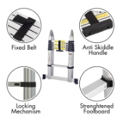 Image de Herzberg HG-5440: Echelle télescopique rétractable en aluminium - 4.4M