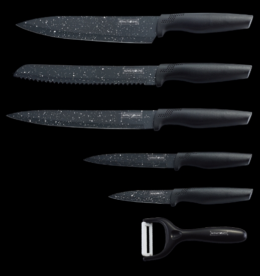 Afbeeldingen van Royalty-Line RL-MB5: Non-Stick coating Knife Set 5PCS Zwart