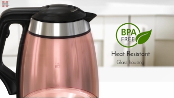 Show details for Herzberg HG-5044: 1.8L Electric Glass Kettle With LED Light Indicator Picture of Herzberg HG-5044: 1.8L Electric Glass Kettle With LED Light Indicator