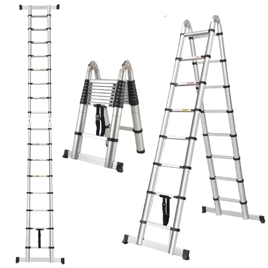 Image de Herzberg HG-5560: Echelle télescopique rétractable en aluminium - 5.6M