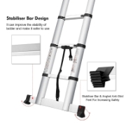 Image de Herzberg HG-5560: Echelle télescopique rétractable en aluminium - 5.6M
