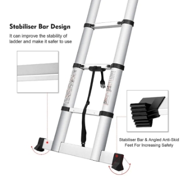 Show details for Herzberg HG-5560: Retracting Aluminum Telescopic Ladder - 5.60M Picture of Herzberg HG-5560: Retracting Aluminum Telescopic Ladder - 5.60M