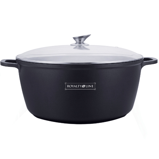 Image de Royalty Line RL-BS36M: Cocotte en fonte avec couvercle en verre - 36 cm