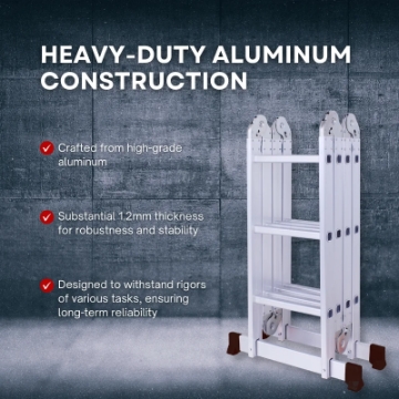 Show details for Herzberg HG-5002: Multi-OrientationAluminum Folding Ladder Picture of Herzberg HG-5002: Multi-OrientationAluminum Folding Ladder