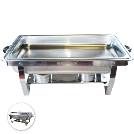 Image de Herzberg HG-8022-1: Chafing Dish en acier inoxydable de 9 pintes - 1 contenant