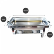Image de Herzberg HG-8022-1: Chafing Dish en acier inoxydable de 9 pintes - 1 contenant