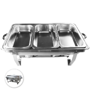 Image de Herzberg HG-8022-3 : Poêle à Frire en Acier Inoxydable - 3 Pièces 1/3 de la Casserole