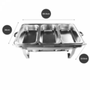 Image de Herzberg HG-8022-3 : Poêle à Frire en Acier Inoxydable - 3 Pièces 1/3 de la Casserole