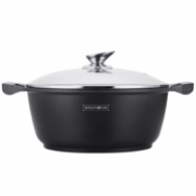 Image de Royalty Line RL-BS28M: Marmite Enduite Avec Couvercle En Verre - 28cm