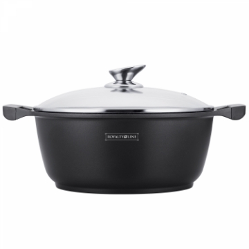 Show details for Royalty Line RL-BS28M: Marble Coated Cooking Pot with Glass Lid - 28cm Picture of Royalty Line RL-BS28M: Marble Coated Cooking Pot with Glass Lid - 28cm