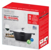 Image de Royalty Line RL-BS28M: Marmite Enduite Avec Couvercle En Verre - 28cm