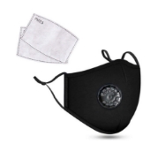 Image de PM2.5M: Masque en Coton Lavable Avec Filtres en Carbone 2 Noire