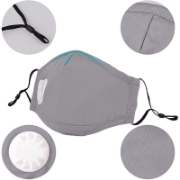 Image de PM2.5M: Masque en Coton Lavable Avec Filtres en Carbone 2 Gris