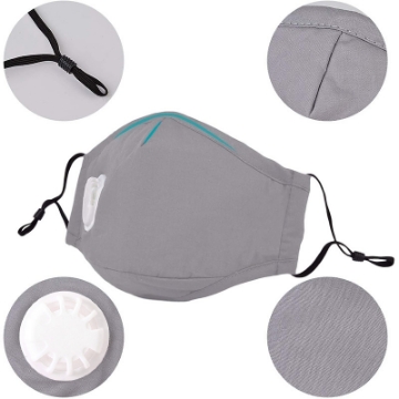 Show details for PM2.5M: Washable Cotton Mask w/ 2 Activated Carbon Filters Gray Picture of PM2.5M: Washable Cotton Mask w/ 2 Activated Carbon Filters Gray