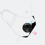 Image de PM2.5M: Masque en Coton Lavable Avec Filtres en Carbone 2 Gris