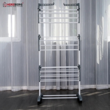 Show details for Herzberg HG-8034GRY: Moving Clothes Rack - Grey Picture of Herzberg HG-8034GRY: Moving Clothes Rack - Grey