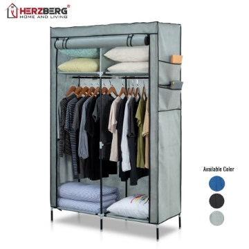 Show details for Herzberg HG-8012: Storage Wardrobe Gray Picture of Herzberg HG-8012: Storage Wardrobe Gray