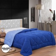 Image de Herzberg HG-2420BCO: Couette En Microfibre Bicolore - 240x200cm Bleu