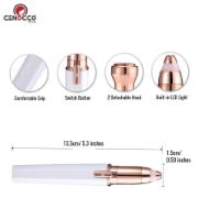 Image de Cenocco Beauty CC-9095: Tondeuse à Sourcils et Rasoir Pour le Visage 2 en 1 Blanc