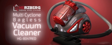 Show details for Herzberg HG-8047RED: Multi-Cyclone Bagless Vacuum Cleaner Picture of Herzberg HG-8047RED: Multi-Cyclone Bagless Vacuum Cleaner
