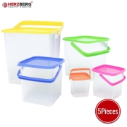 Image de Herzberg Ensemble de contenants cubiques pour aliments 5 en 1 avec poignée
